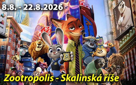 Letní tábor 2026 program 4 běh Zootropolis - Skalinská říše